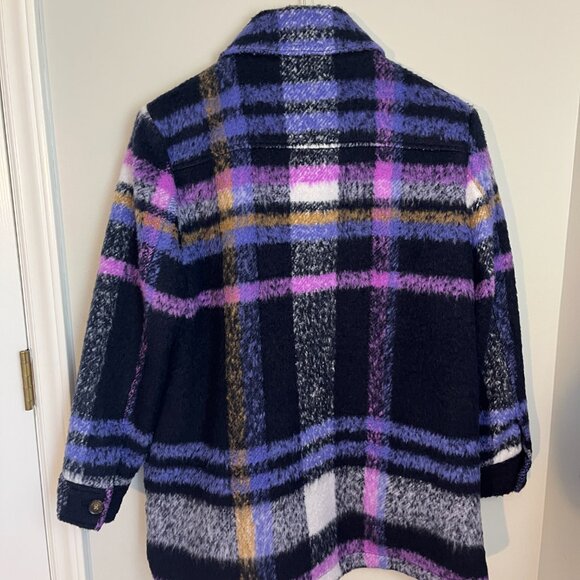 Loft Purple Plaid Jacket Size MP Medium Petite - Picture 5 of 8